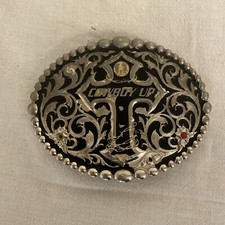 Vintage  Cowboy Up  Large Belt Buckle