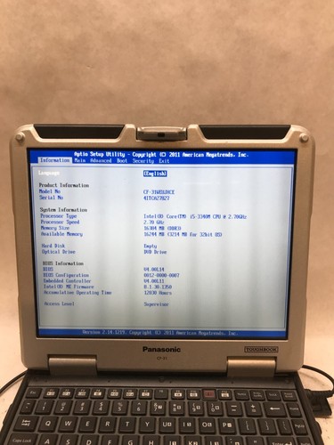 Panasonic ToughBook CF-31 14" CF-31WEUJXCE i5-3340 16GB RAM NO HDD/OS AS IS - DW - Picture 2 of 8
