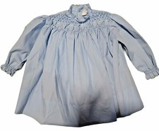 Vintage Baby girl Smock dress 18 Mo Long Sleeve Cotton 70's Cottagecore Country