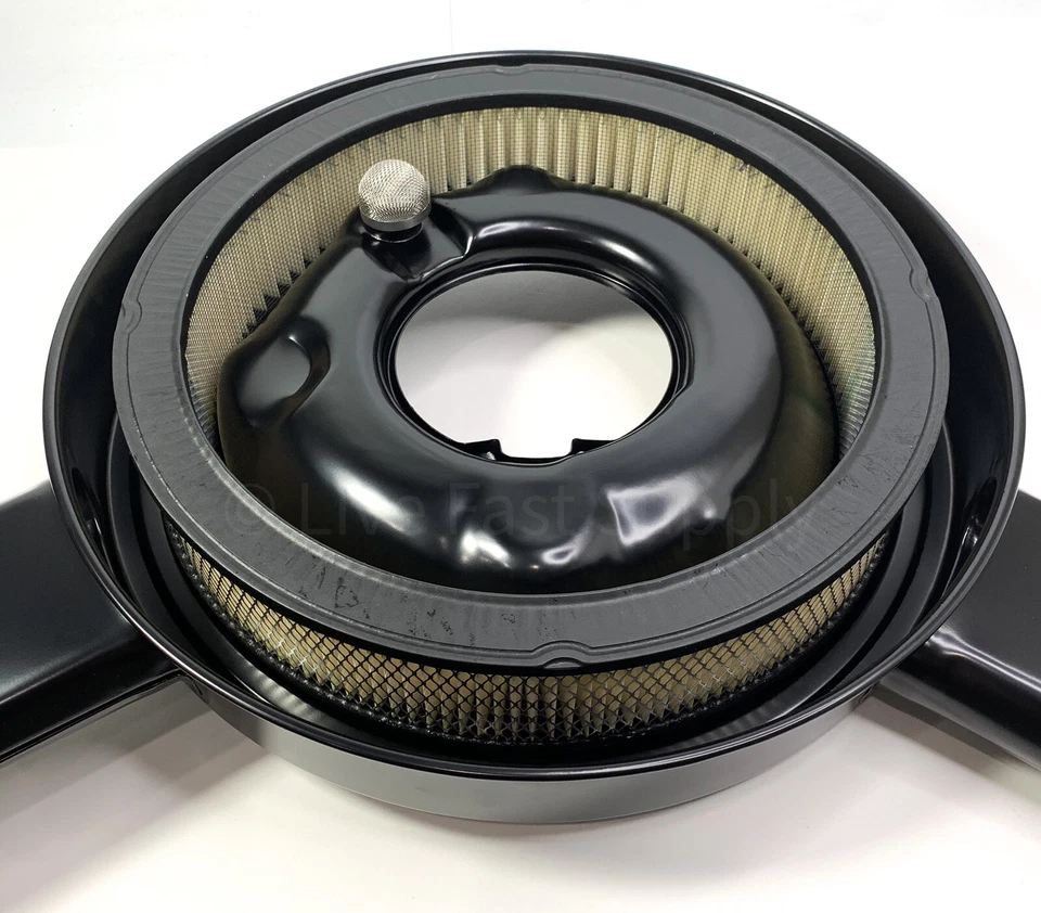 Limpiador de aire de snorkel doble tapa negra para Chevy Camaro 1970-1972 Foto 4 de 4