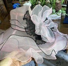 Women's Kentucky Derby Church Hat Bridal Tea Party One Size Feather Pink New ...