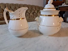 Old Paris Porcelain Sugar And Creamer