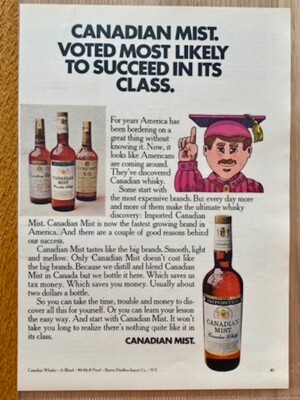 Canadian Mist Whisky Original 1970 Vintage Advert Werbung Reklame