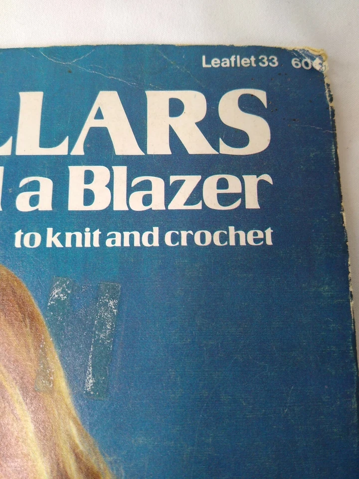 Rare Leisure Arts Crochet Knit Pattern Leaflet 33 Shawl Collars Blazer Cardigan - Image 3 of 4