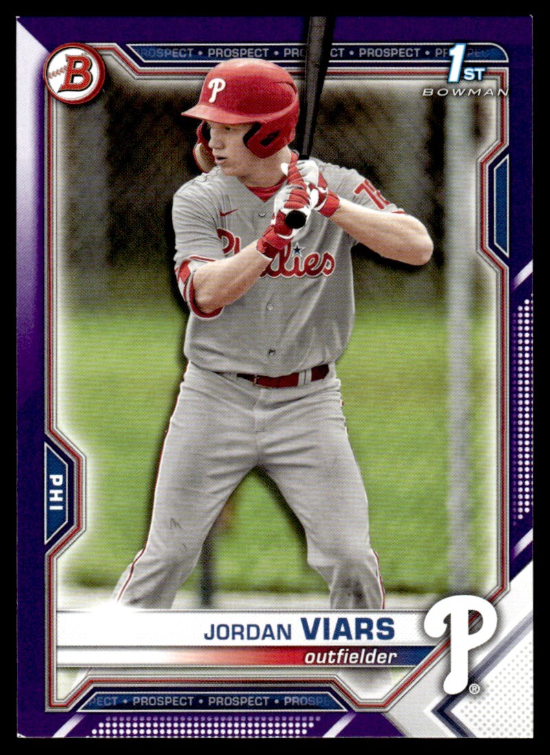 2021 Bowman Draft Purple Jordan Viars 018/250 Philadelphia Phillies #BD-132