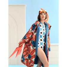 Regatta Womens Orla Kiely Waterproof Fleece Lined Changing Robe - Orange Tropica