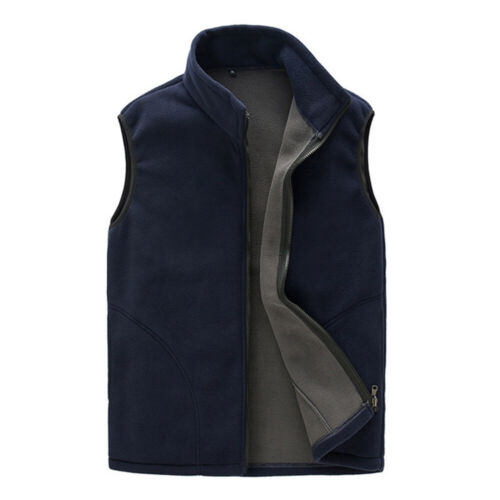 Men Fleece Full Zip Waistcoat Bodywarmer Sleeveless Jacket Vest Gilet Top Winter - Picture 3 of 18