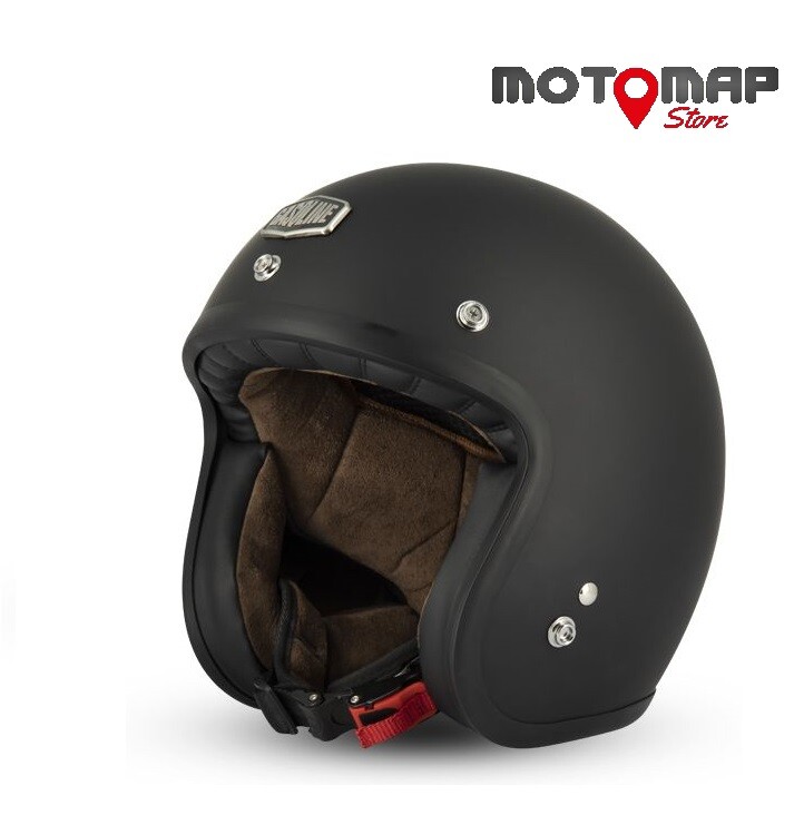 casco moto jet S 250 retro gasoline cafe racer vintage custom nero mat opaco