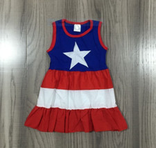 NEW 4th of July Girls Boutique Sleeveless Tiered Star Dress