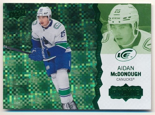 AIDAN MCDONOUGH 2023/24 UD UPPER DECK ICE #131 RC ROOKIE GREEN CANUCKS MINT SP - 第 1/2 張圖片