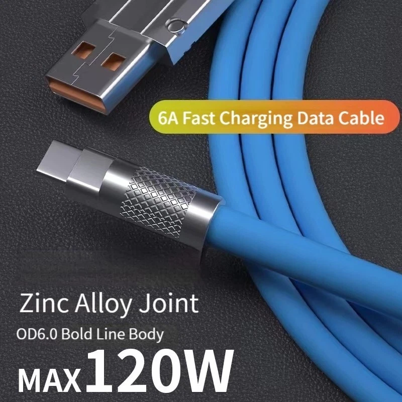 120W 6A Super Fast Charge Liquid Silicone Cable Quick Charge Micro USB - Image 3 of 4