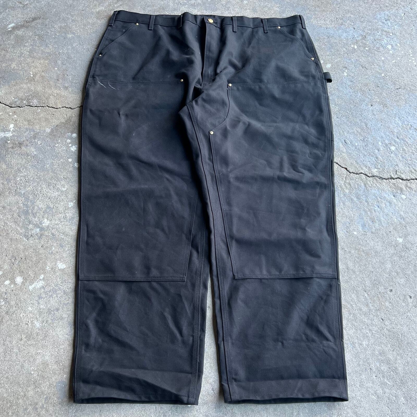 Vintage carhartt black y2k double knee work wear carpenter pants