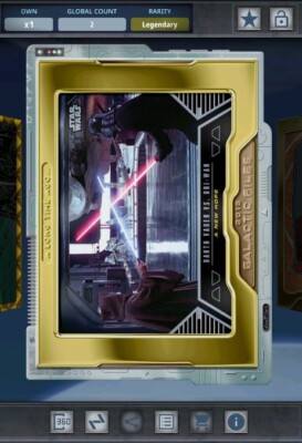 Star Wars Card Trader Legendary Silver Gilded Duel of Fates Vader v. Obi-Wan 2cc