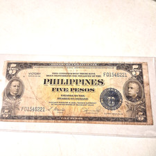 Series 66 Five Pesos 1922 Approved US Philippines Victory Note .
