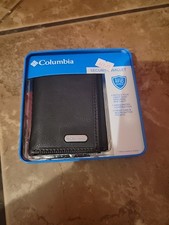 Columbia , built in RFID shield , black, genuine leather, Security wallet