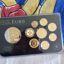 Sammlung Prestige M&uuml;nzsatz EURO Malta Coinset 24 Karat Goldauflage OVP