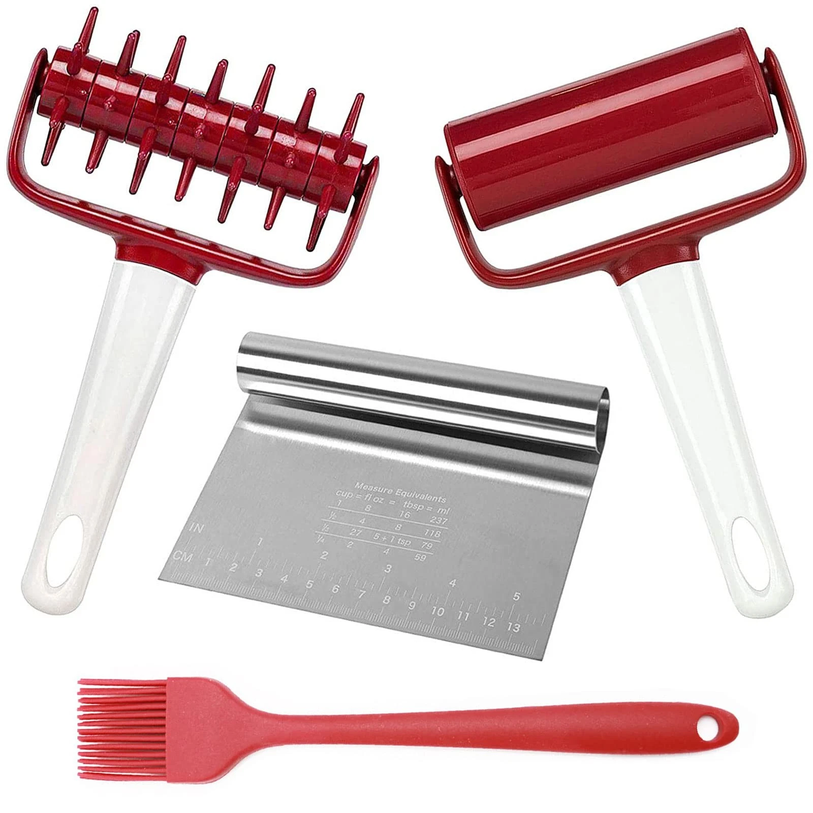 4 pcs Pizza Tool Set Including Pastry Pizza Roller, Pizza Dough Docker that T...