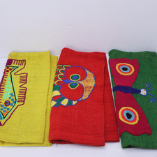 Hand Embroidered Peruvian Folk Art Pillow Covers Lot of 3