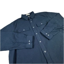 LL Bean Chamois Shirt Men XL Blue Workwear Flannel Long Sleeve Outdoors