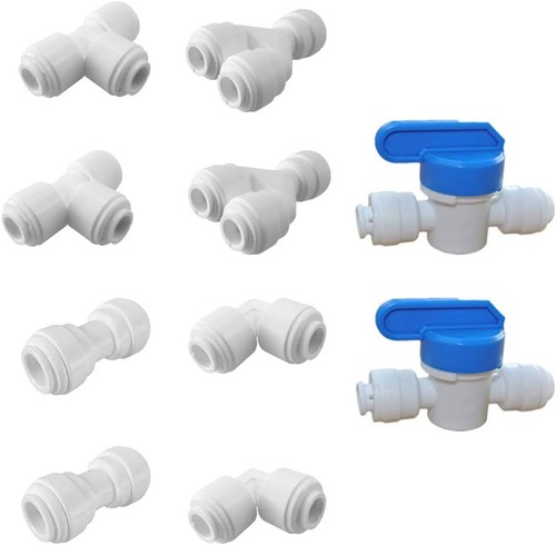 3/8 Push to Connect Fittings - 3/8 OD Tubing Set Ball Valve - Pack of 10