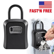 Key Lock Box 4-Digit Combination Lockbox Waterproof Key Safe Security Storage