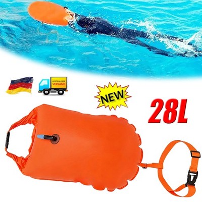 Schwimmboje aufblasbar ca. 28L für Schwimmer Triathleten Stand Up Paddler TOP