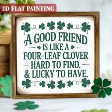 Lucky Irish Decoration Wooden Plaque Friendship Clover Art For St Patricks Day