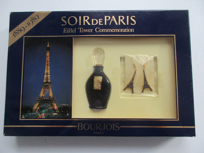 Bourjois Soir de Paris Set 7ml Parfum & Eiffelturm Ohrringe & Box! Selten!!