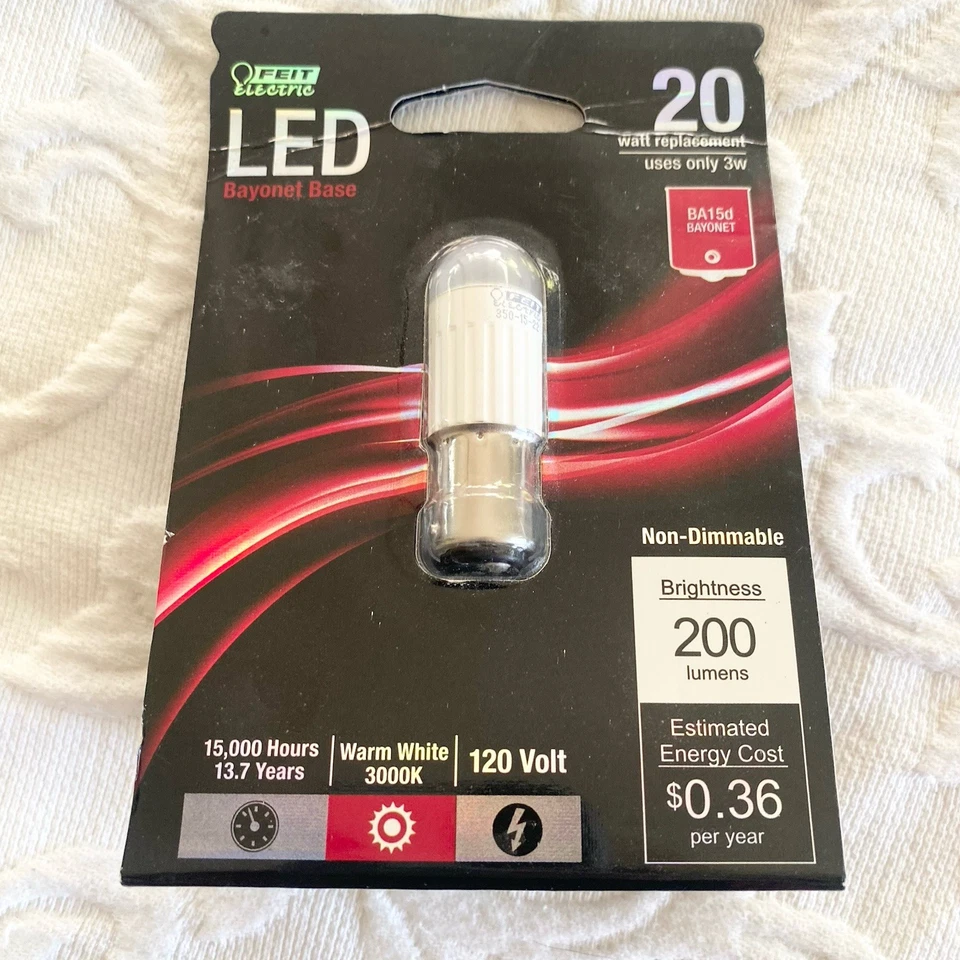 Feit DC/LED 20W Replacement Mini Candelabra 3000K Non-Dimmable LED Light - Image 4 of 4