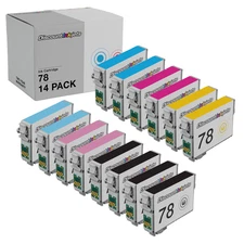 14PK BLACK COLOR Ink Cartridges Set for Epson T078 78 Artisan RX580 RX595 RX680