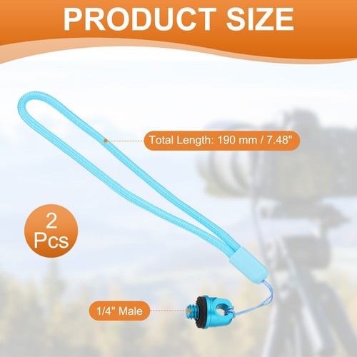 2 Pcs Camera Wrist Strap Lanyard Camera Hand Straps with 1/4" Screw Blue - Zdjęcie 2 z 7