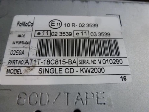 at1t18c815ba Sistema Audio/Radio Cd para FORD TRANSIT CONNECT (TC7) * 2010 31962 - Imagen 2 de 4