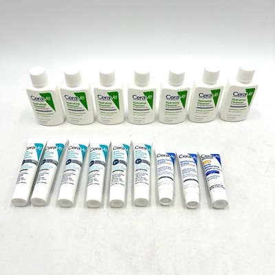 16 CeraVe, Hydrating Cleanser, Acne Foaming Cleanser, Moisturizing Cream Sample