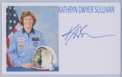 Kathryn Dwyer Sullivan 2000 NASA Astronaut TTM Autograph 3x5 Card Auto