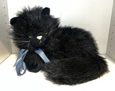 Vintage Russ NIKKI Black Persian Kitty Cat Plush Stuffed Animal Green Eyes 12