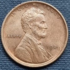 1909 Lincoln Wheat Cent 1c High Grade UNC Uncirculated Almost BU 95309