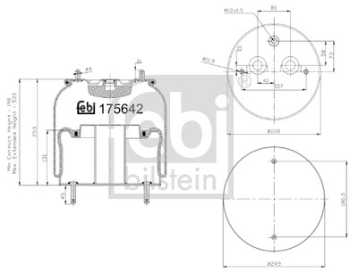 FEBI BILSTEIN 175642 Federbalg, Luftfederung für SCANIA