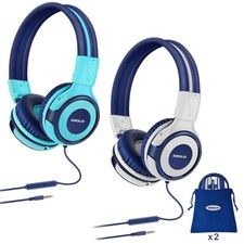 2 Pack Wired Headphones for School with 75dB/85dB/94dB Volume Limited & Mic, ...