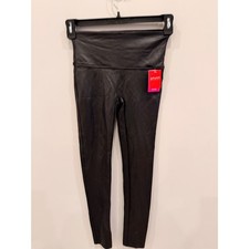 SPANX Faux Leather Leggings Womens Medium NWT Black High Waisted Shapewear Pants