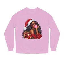 Black Santa Woman with Sunglasses Sweatshirt