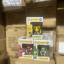 Set Of (3) Crayon Green Crayon #130 Red129 Yellow (131