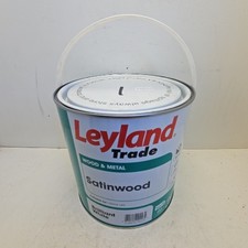 Image of Leyland Trade Satinwood Paint Brilliant White 2.5L Wood Metal #53