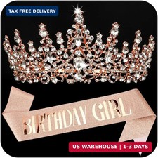 BIRTHDAY GIRL Sash for Women Happy Birthday Sashes and Crowns for Girls Crystal