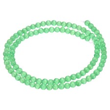 98pcs Dark Green Cat's Eye Stone Beads 4mm Round Crystal Loose Bead