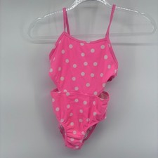 Pink Polka Dot Swimsuit One Piece Girls Cute Swim Wear