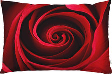 Red Rose Floral Throw Pillow Cover Romantic Elegant 20x30 Inch