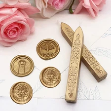 Wax Seal Sticks, 12 Pieces Antique Gold Sealing Wax Sticks with Wicks, Antique