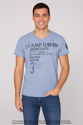 Camp David T-Shirt Herren Oberteil Shirt Sportshirt Gr. L Baumwolle ... #v42e63d