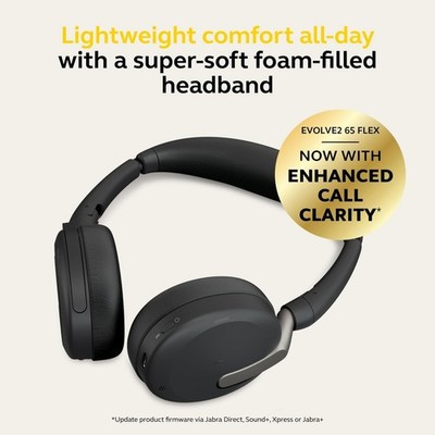 Jabra Evolve2 65 Flex Wireless Stereo Headset Bluetooth Noise Canceling Hybrid 