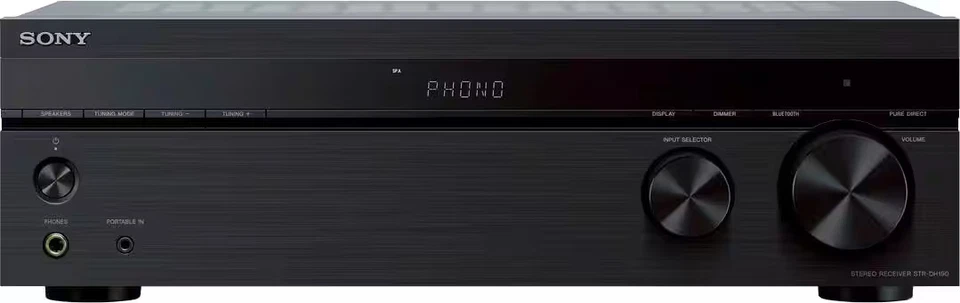 Sony - STRDH190- 2-Ch. Stereo Receiver with Bluetooth & Phono Input for Turnt...